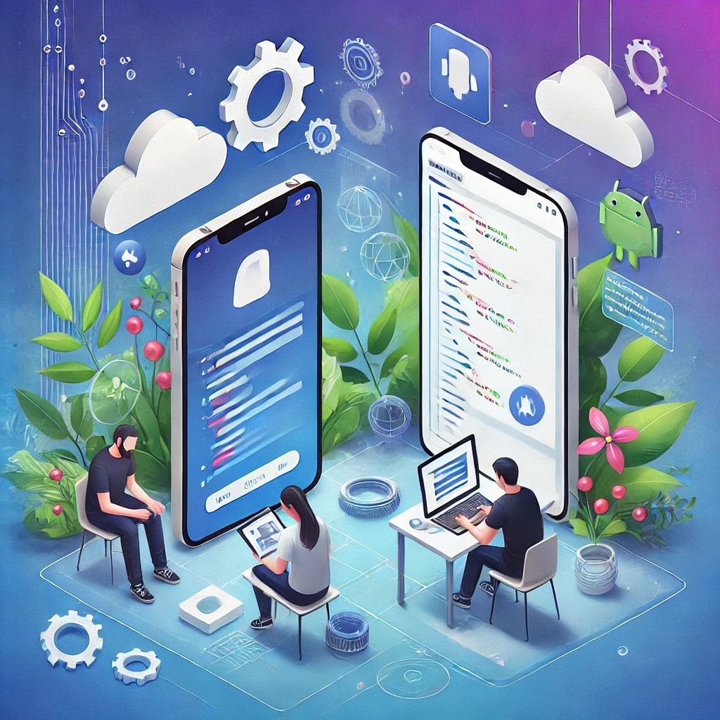Mobile app development illustration